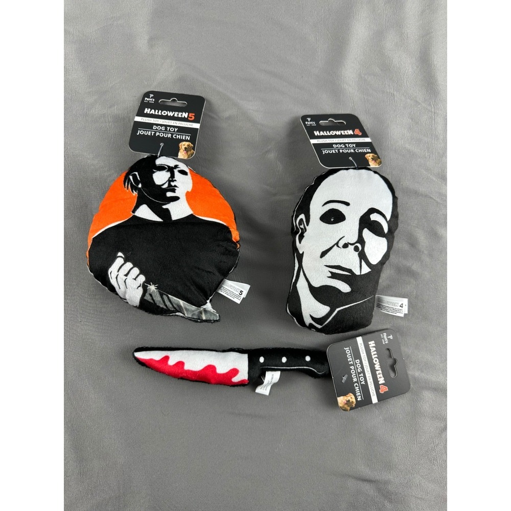 Halloween 4 & 5 Dog Toys Lot – Michael Myers Plush + Knife – New‎ w/ Tags